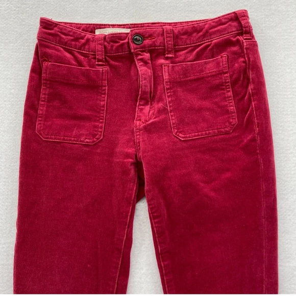 Pilcro and the Letterpress NWOT Corduroy Pant High Rise Skinny Red Stretch 27. - Picture 3 of 9